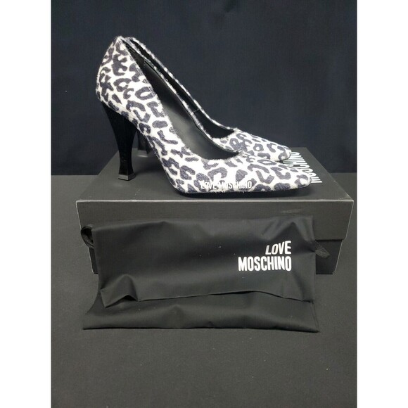 Moschino Shoes - Love Moschino Taglia Leopard Faux Fur Patent Leather Heels Shoes Size 40/ 9.5